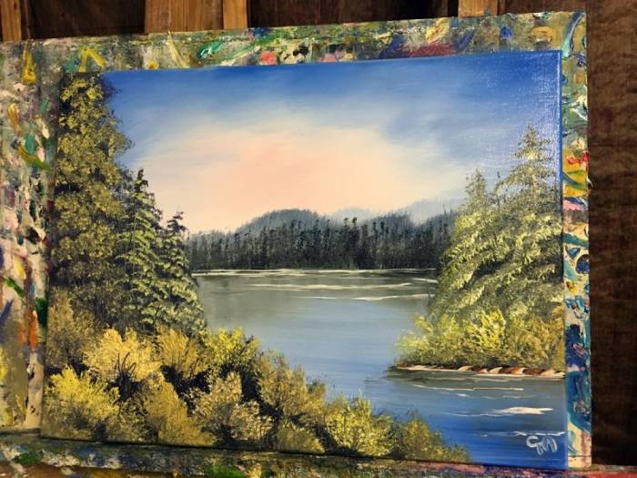 Lake Hamilton Arkansas painting by 16 year old artist!